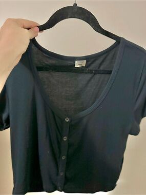 2 for $25 Sunday Best Black Ribbed Crop Top